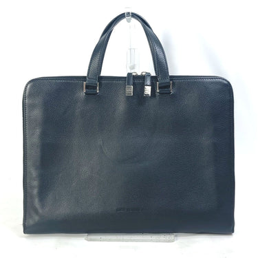 DIOR HOMME Business bag leather black Handbag Tote Bag logo mens Used Authentic